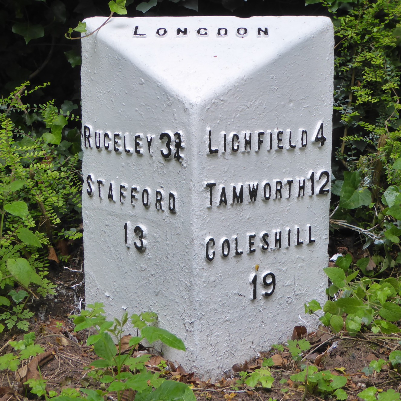 Milepost at Longdon